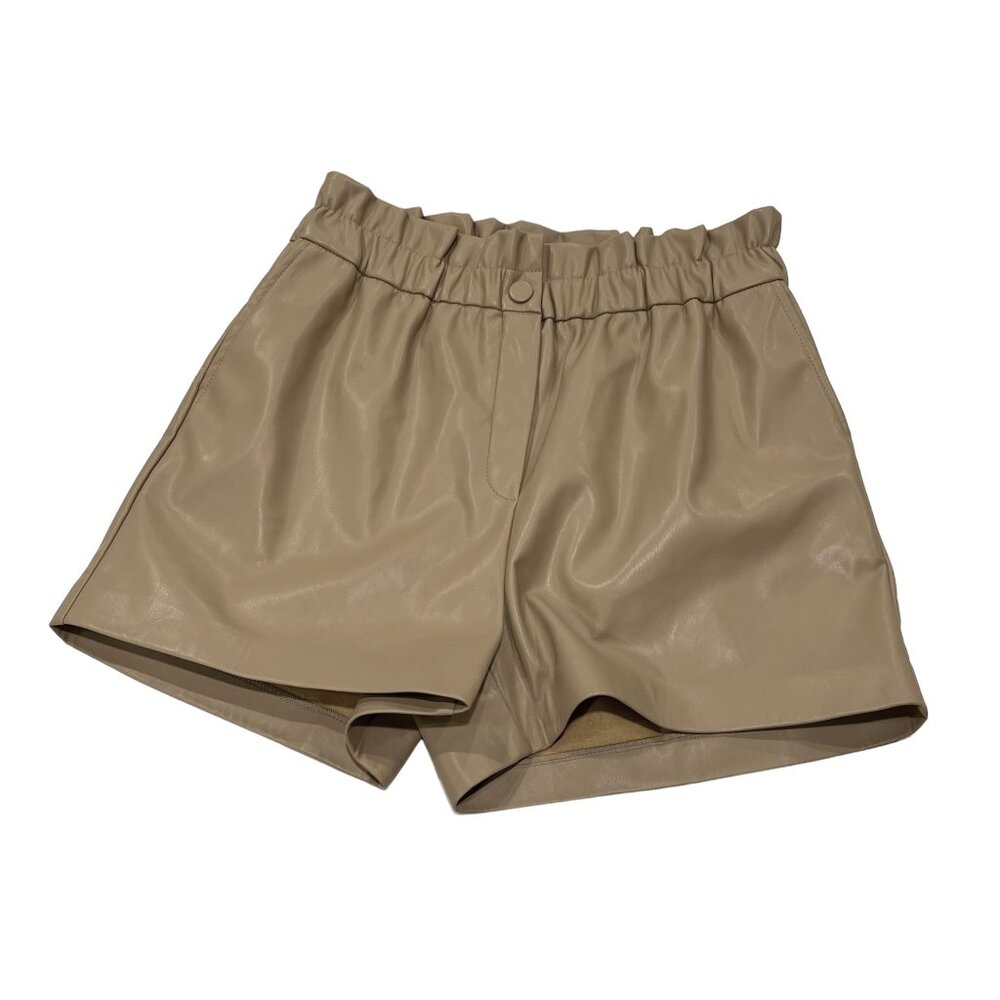 Laundry Faux Leather Shorts, Tan, M